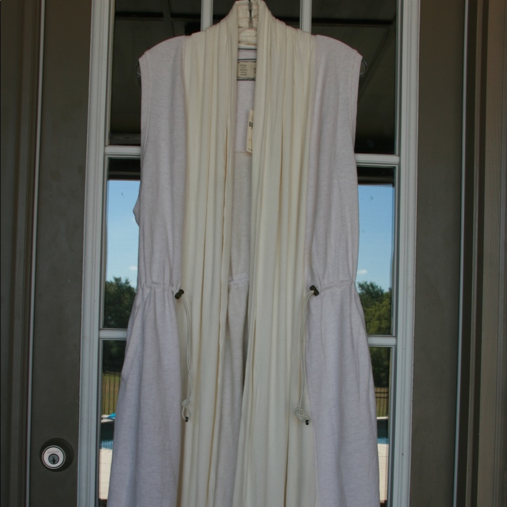 Anthropologie White Sleeveless Cardigan